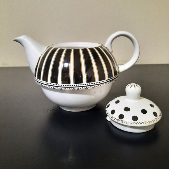 Grace's Tea Ware 16oz. Polka Dots Teapot Set For 1 - Picture 2 of 9